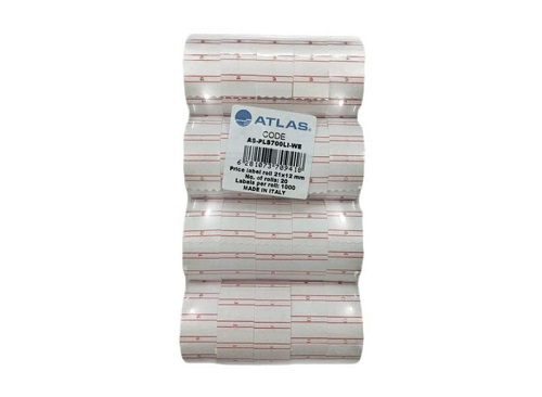 Atlas Price Label Rolls With Red Lines - Pack of 20