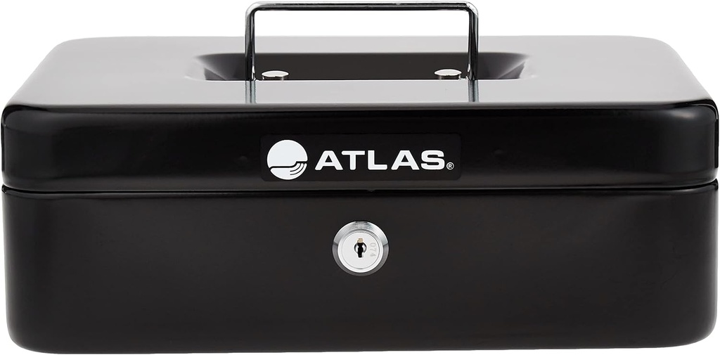 Atlas AS-CB-2502-BK CASH BOX W250mm x L200mm x H90mm Black صندوق أطلس النقدي