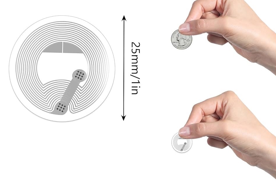 NFC Sticker Round 25mm x 25mm NTAG Rewritable