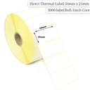 Direct Thermal Label Sticker 50mm x 25mm (2inch x 1inch) 3000 Label per roll